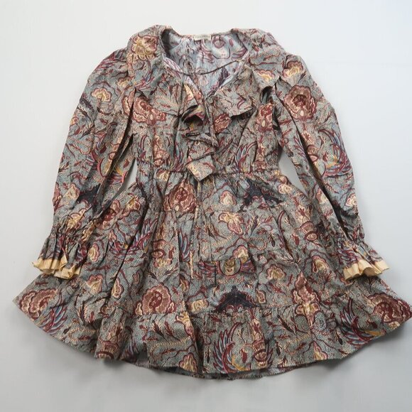 Ulla Johnson Caris Long Sleeve A Line Mini Dress in Ether Blue 4 - Picture 3 of 10